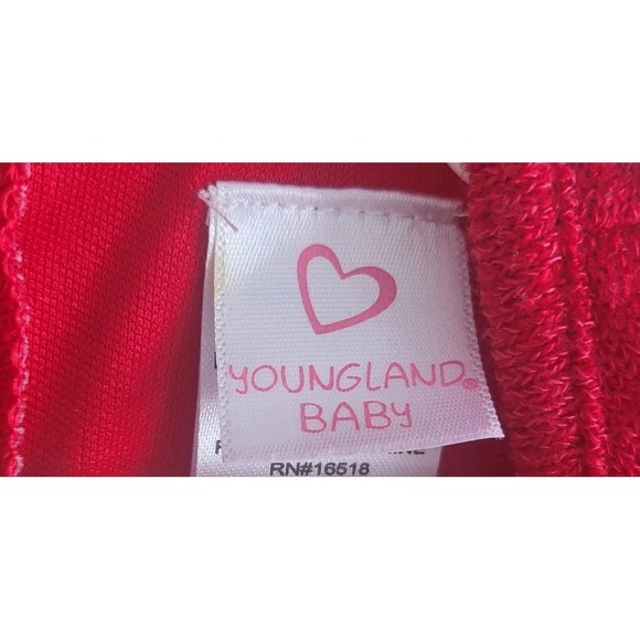 youngland baby doll newborn dress 3/6 red‎ sparkly with bow dressy - Picture 3 of 6